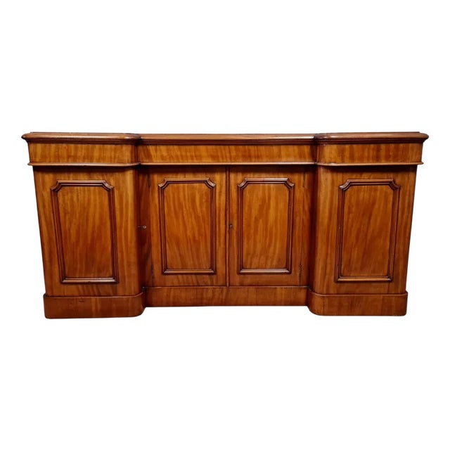 Napoleon III English Sideboard in Blond Mahogany, 1850 For Sale