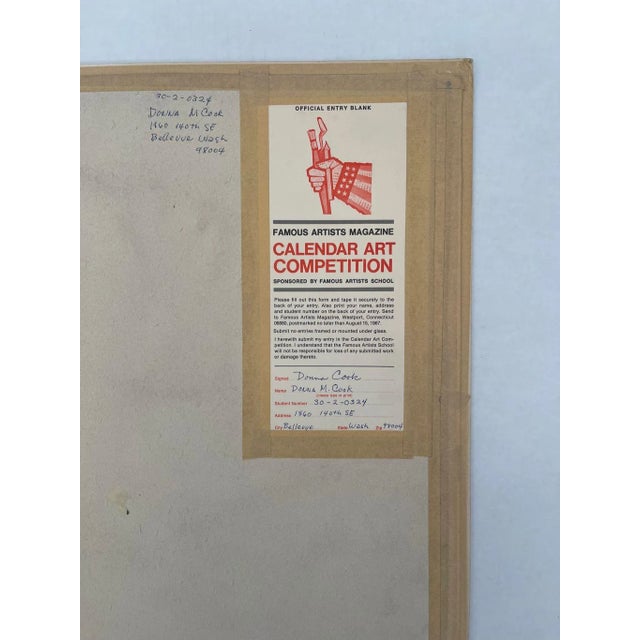 Brown Vintage Signed Waterfall and Hunter Landscape Artwork For Sale - Image 8 of 8