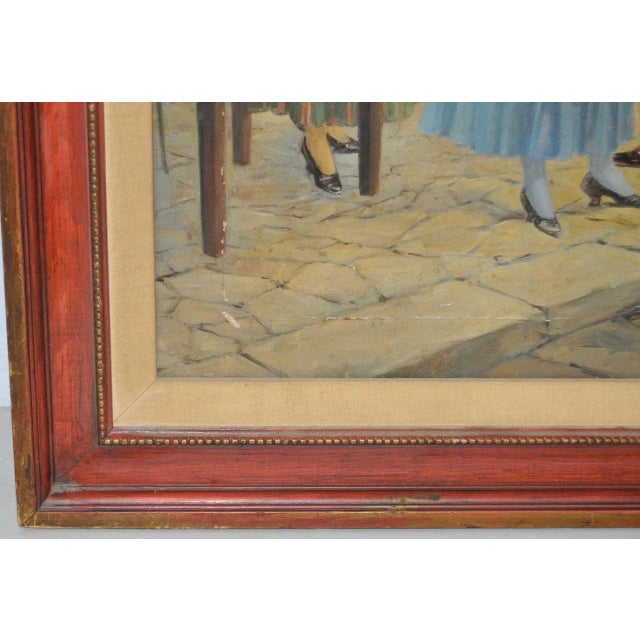 Late 19th to Early 20th Century Oil Painting "Colonial Bread Vendors" c.1900 For Sale - Image 9 of 11