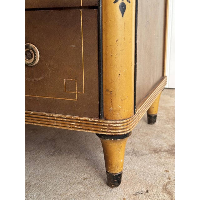 Early 20th Century Distressed Art Deco Dresser With Removable Mirror For Sale - Image 13 of 16