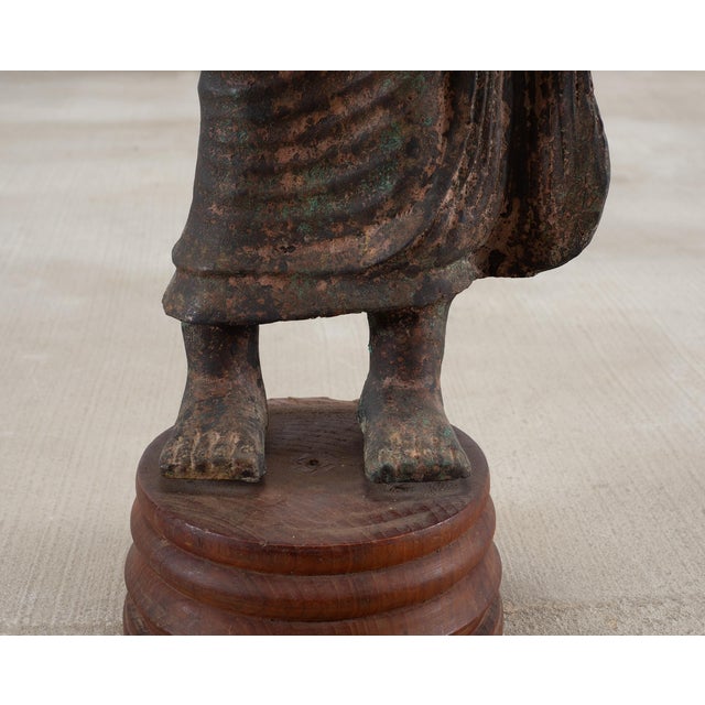 South Asian Cast Iron Buddha Figure Abhaya Mudra Pose 3 Ft For Sale - Image 11 of 18