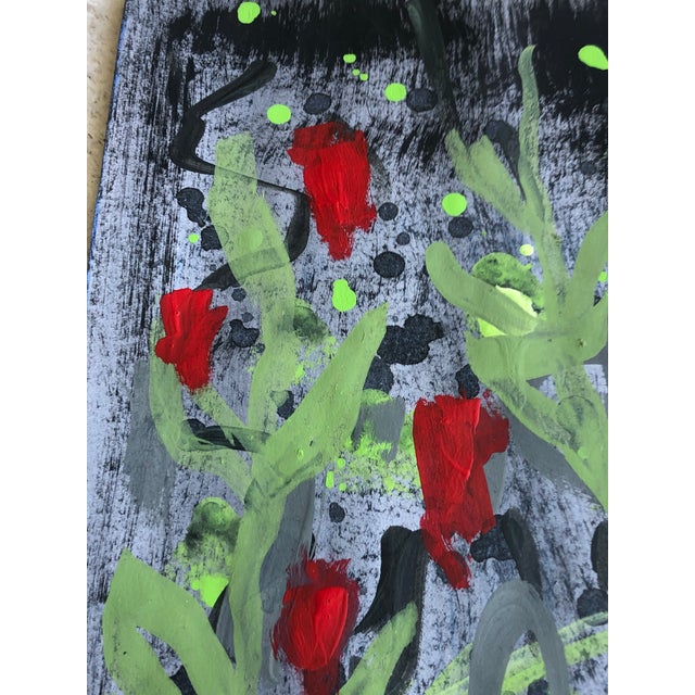 Contemporary “Dark Garden” Contemporary Original Painting on Paper by CL Auker For Sale - Image 3 of 7