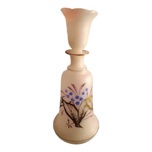 1960s Victorian Handpainted & Gilded Bristol Glass Barber Bottle