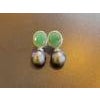 Bochic "Capri" Vintage Tahiti South Sea Pearl & Emerald Earrings 18K Gold & Silver For Sale - Image 16 of 18