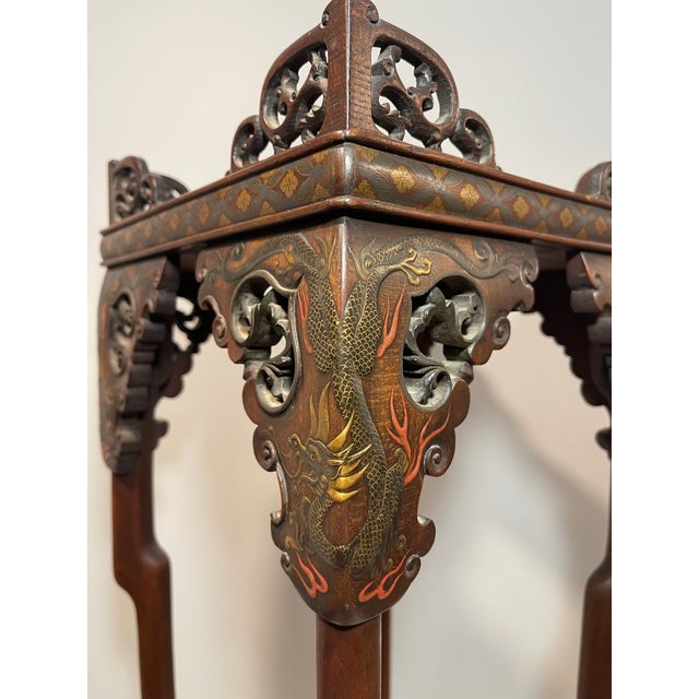 Brown 19th Century French Rare Japanese-Style Pedestal Stand Attributed by Gabriel Viardot For Sale - Image 8 of 11