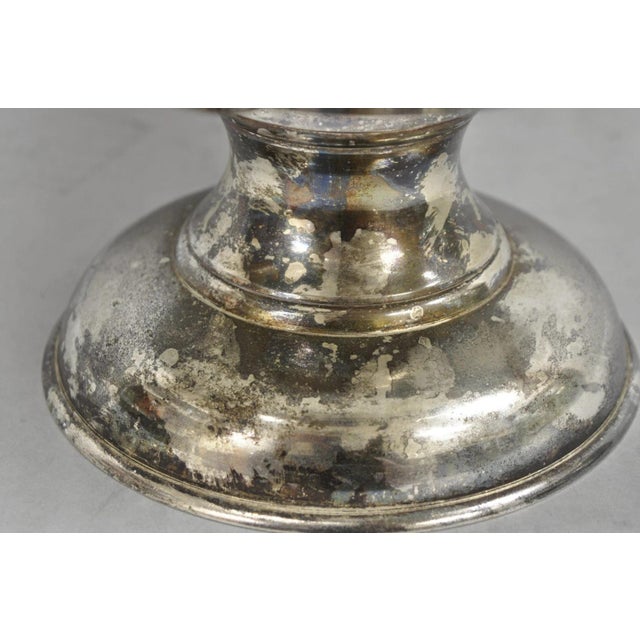 Vintage Modern Regency Style Silver Plated Pedestal Punch Bowl W 12 Hanging Cups For Sale - Image 12 of 18