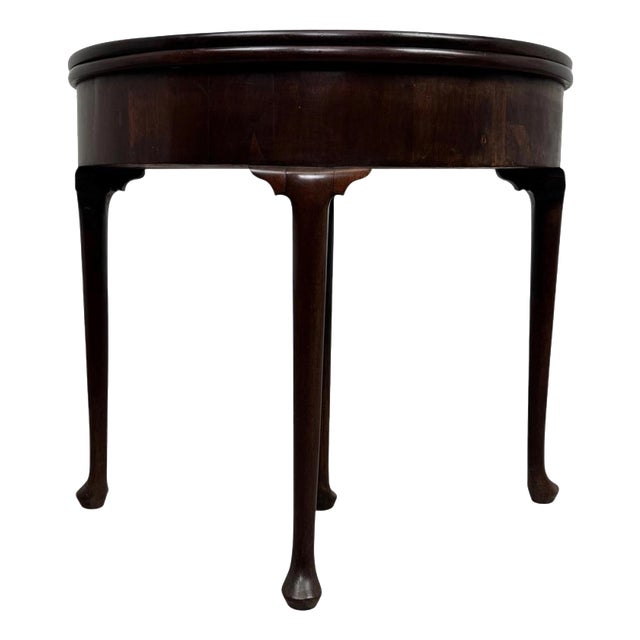 18th Century English Mahogany Demi-Lune Card Table For Sale