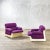 Purple Fabric Armchairs & White Plastic Body attributed to Guarnacci, Padovano and Vagnoni for 1P, 1970s, Set of 2 For Sale - Image 6 of 6