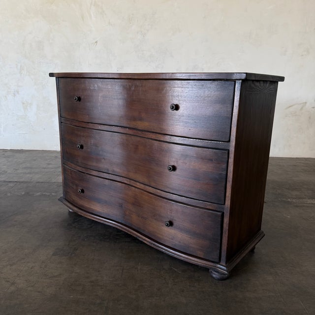 Rustic European Vintage European Style Reclaimed Pine 3 Drawer Dresser For Sale - Image 3 of 9