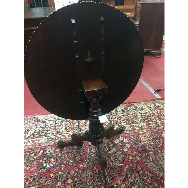 Antique Tilt Top Table, Carved Empire Table For Sale - Image 10 of 11