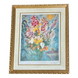 1980s Yellow Bouquet - Marc Chagall 253/500 For Sale