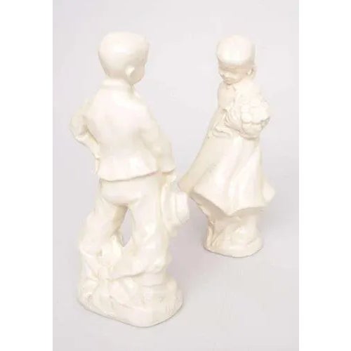 Porcelain Figures Girl and Boy, Set of 2 For Sale - Image 4 of 8