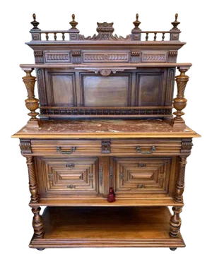 French European Victorian Server With Marble Top