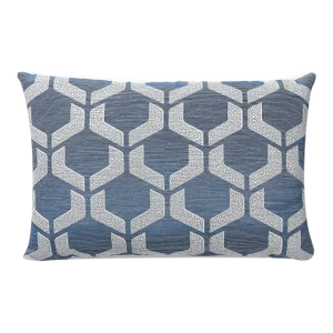 The House of Scalamandré Craquele Lumbar Pillow, Blue Storm