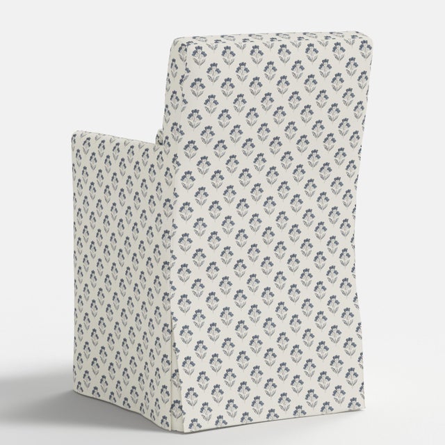 Textile Stoffer Home x Cloth & Company Slipcover for Lindy Dining Armchair in Francie Floral Blue For Sale - Image 7 of 8