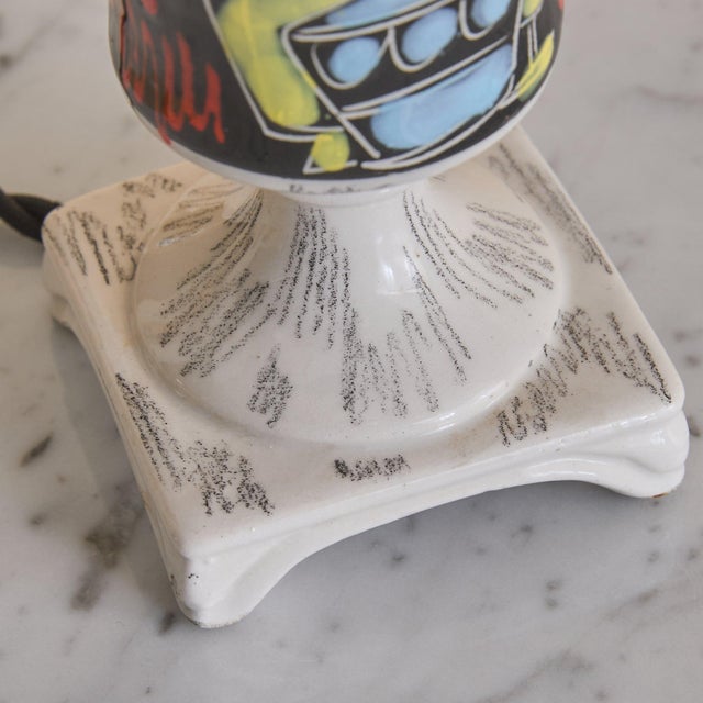 1960s Italian Porcelain Table Lamp, 1960s - a Pair For Sale - Image 10 of 13