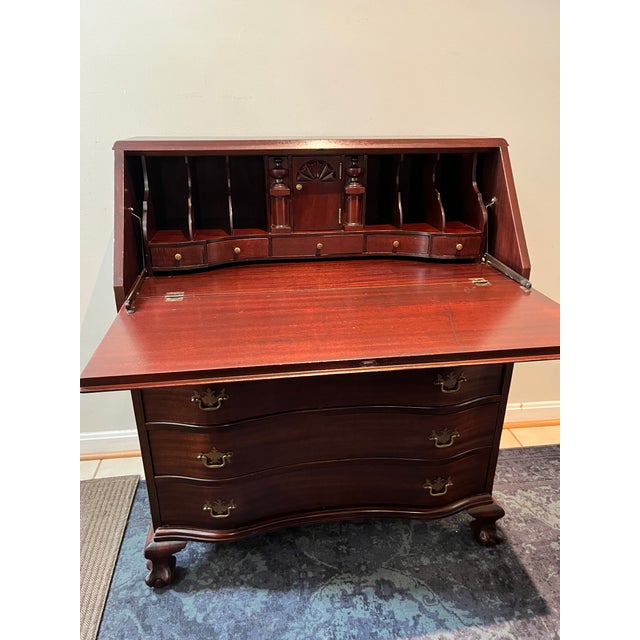 Chippendale Maddox Mahogany Slant Front Secretary Desk For Sale - Image 3 of 9
