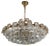 Large Brutalist Crystal & Gilded Brass Chandelier from Palwa For Sale