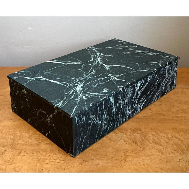 Mid-Century Modern Vintage Green Marble Box For Sale - Image 3 of 13