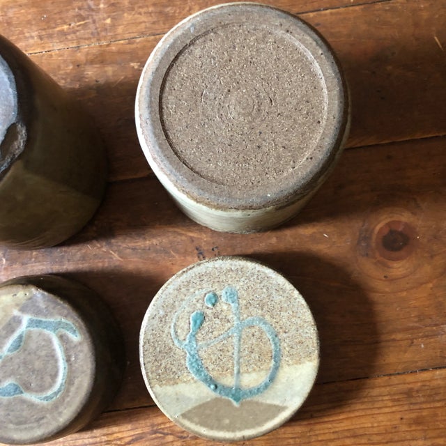 1960s Mid Century Modern Ceramic Canisters From France - Set of 3 For Sale - Image 10 of 12