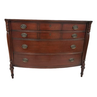 Early 20th Century Mahogany Bowfront Chest For Sale