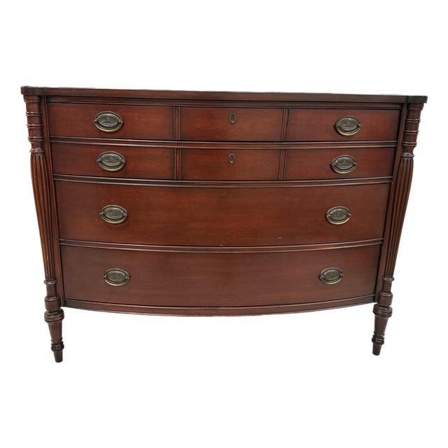 Early 20th Century Mahogany Bowfront Chest For Sale