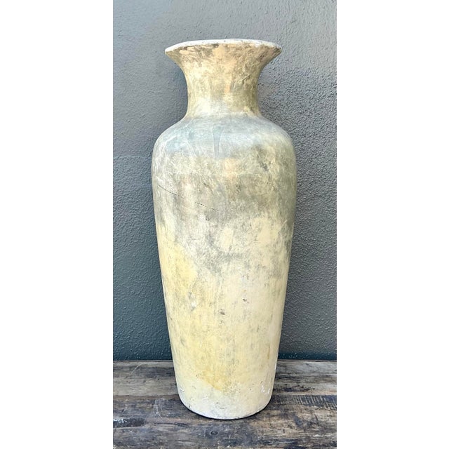Vintage Mottled Plaster Vase For Sale - Image 9 of 12