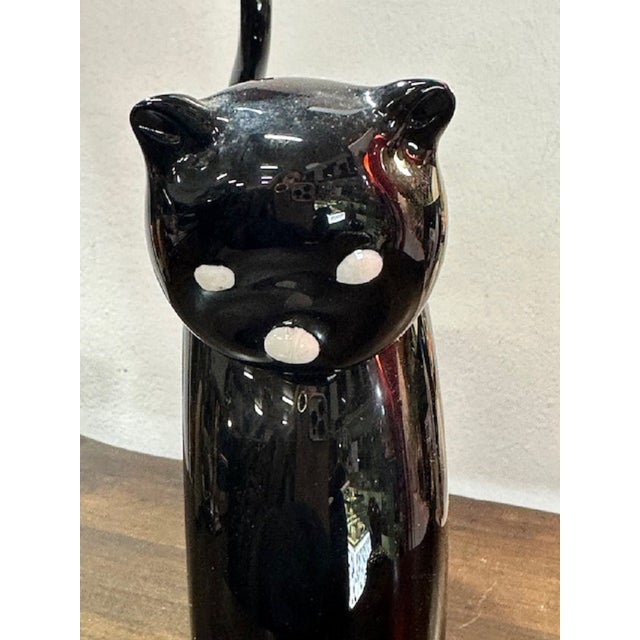 Mid-Century Modern 20th Century Glass Black Cat by Licio Zanetti for Murrina, 1980s For Sale - Image 3 of 15