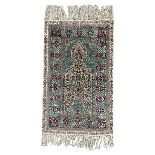 Rug in Fine Silk by Sino Hereke, 1990s For Sale