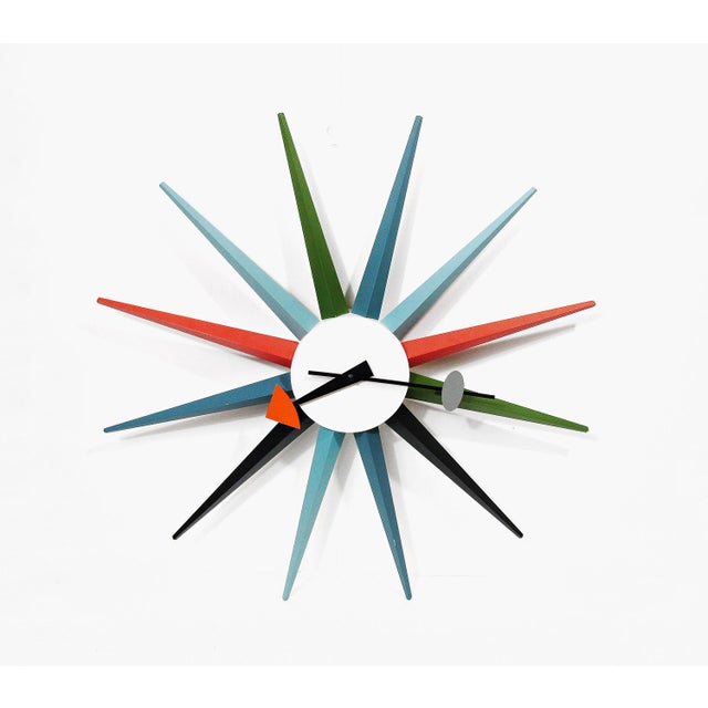 Mid-Century Modern Authentic George Nelson for Vitra Design Museum, Germany, Sunburst Wall Clock MCM For Sale - Image 3 of 11