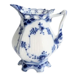 1970s Royal Copenhagen Blue Fluted Full Lace Creamer, Gargoyles Creamer, Milk Jug