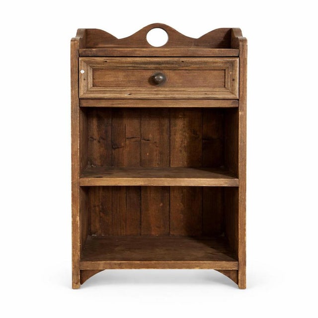 Brown Vintage Oak and Pine Bathroom Cabinet with Drawer For Sale - Image 8 of 8