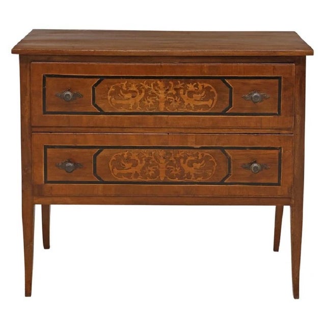 19th Century Italian Neoclassical Commode with Two Banded Drawers, 19th Century For Sale - Image 5 of 5