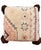 Moroccan floor pouf made from an abstract midcentury rug handwoven in beige, brown and coral hand spun wool. Handcrafted...