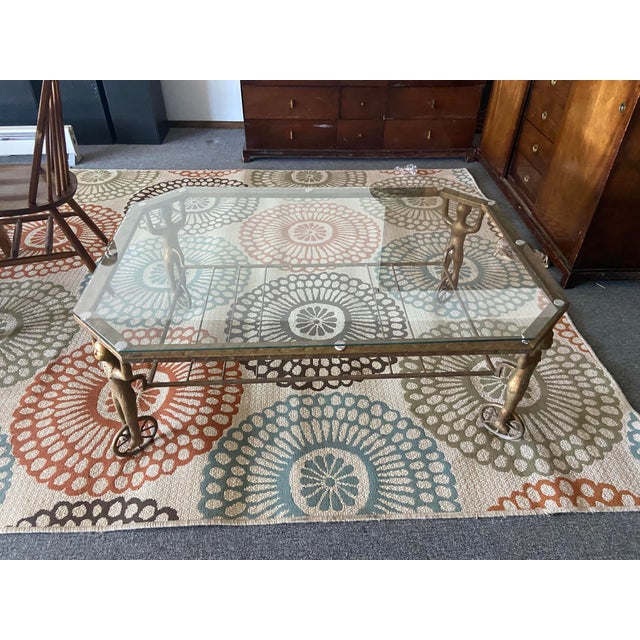 1950s Androgynous Figural Cast Iron Gueridon Coffee Table After Alberto Giacometti For Sale - Image 10 of 12