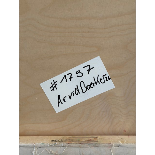 Goldenrod Contemporary Abstract Oil on Canvas/Wood "#1797" by Arvid Boecker For Sale - Image 8 of 8