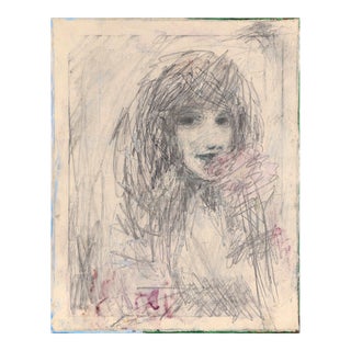 Contemporary Abstracted Portrait of a Girl With a Flower For Sale