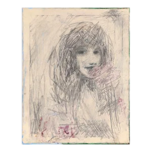Contemporary Abstracted Portrait of a Girl With a Flower