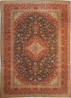 Pasargad N Y Persian Kashan Hand Knotted Lamb's Wool Rug - 9'9" X 13'7"