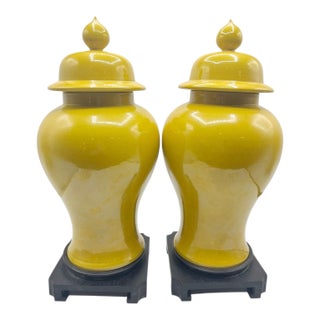 Vintage Japanese Lidded Urns - A Pair For Sale