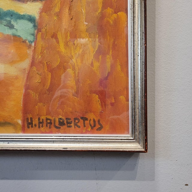 H. Halbertus, Mediterranean Landscape, 1950s, Oil Painting on Canvas, Framed For Sale - Image 9 of 17