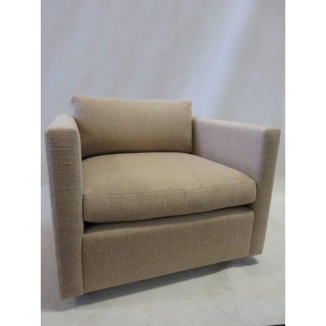 Knoll Knoll Charles Pfister Mid-Century Lounge Chairs in Peach - A Pair For Sale - Image 4 of 8