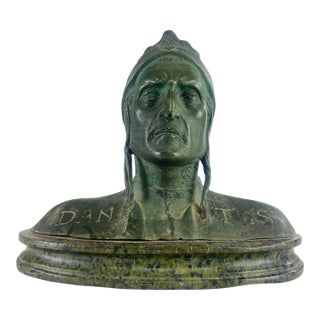 Mid-Century Vintage Grand Tour Bronze Sculpture of Dantes For Sale
