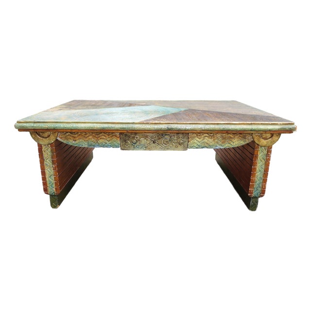Post Modern Two-Sided Double Drawer Sculptural Textured Coffee Table ~ Brutalist Vintage Abstract Art ~ Modernsim For Sale
