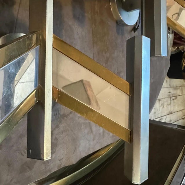 1960s Mid-Century Modern Brass and Steel Italian Wall Sconce by Gaetano Sciolari For Sale - Image 9 of 16