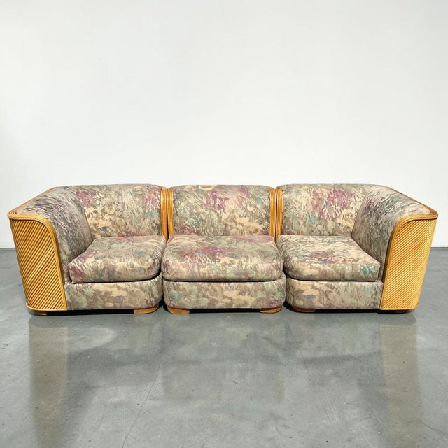 Mid-Century Modern Vintage Pencil Reed Modular Love Seats - a Pair For Sale - Image 3 of 11
