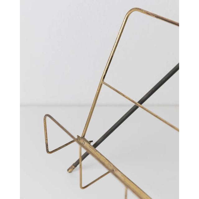 Vintage Magazine Rack with Ashtray in Brass, 1960s For Sale - Image 4 of 11