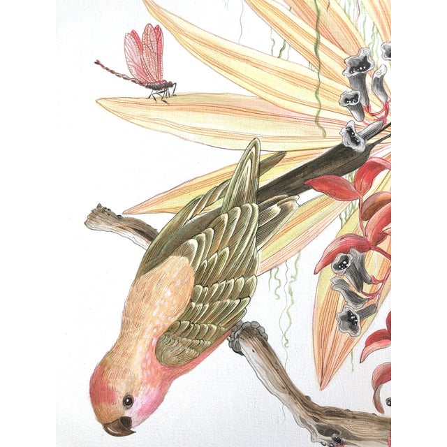 "Strictly for the Birds" Tropical Chinoiserie Painting by Allison Cosmos Chairish