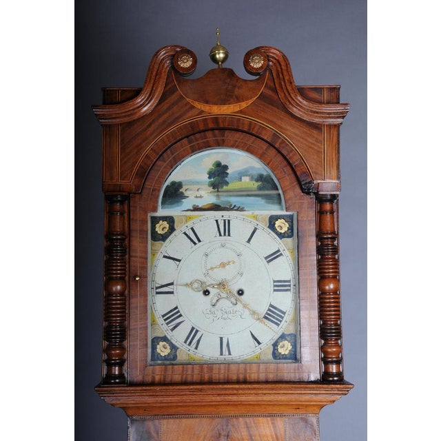 Antique English Grandfather Clock in Mahogany, 18th Century For Sale - Image 17 of 18