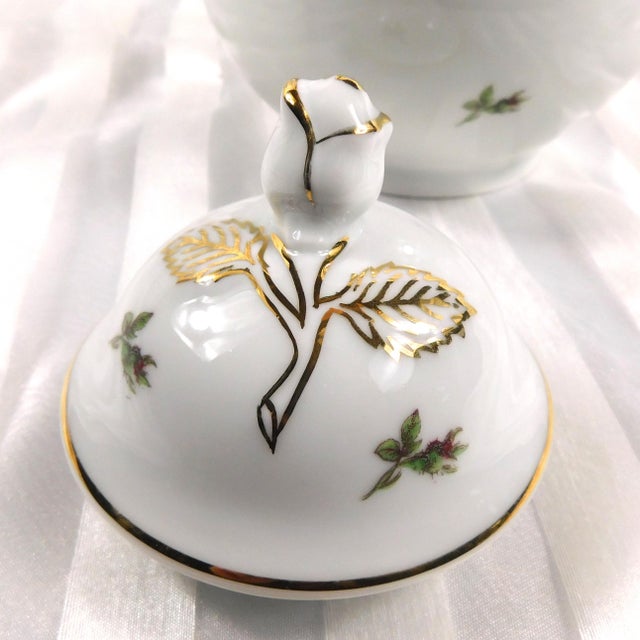 1950s White With Pink Rose Chocolate Pot Teapot With Lid For Sale In San Francisco - Image 6 of 8